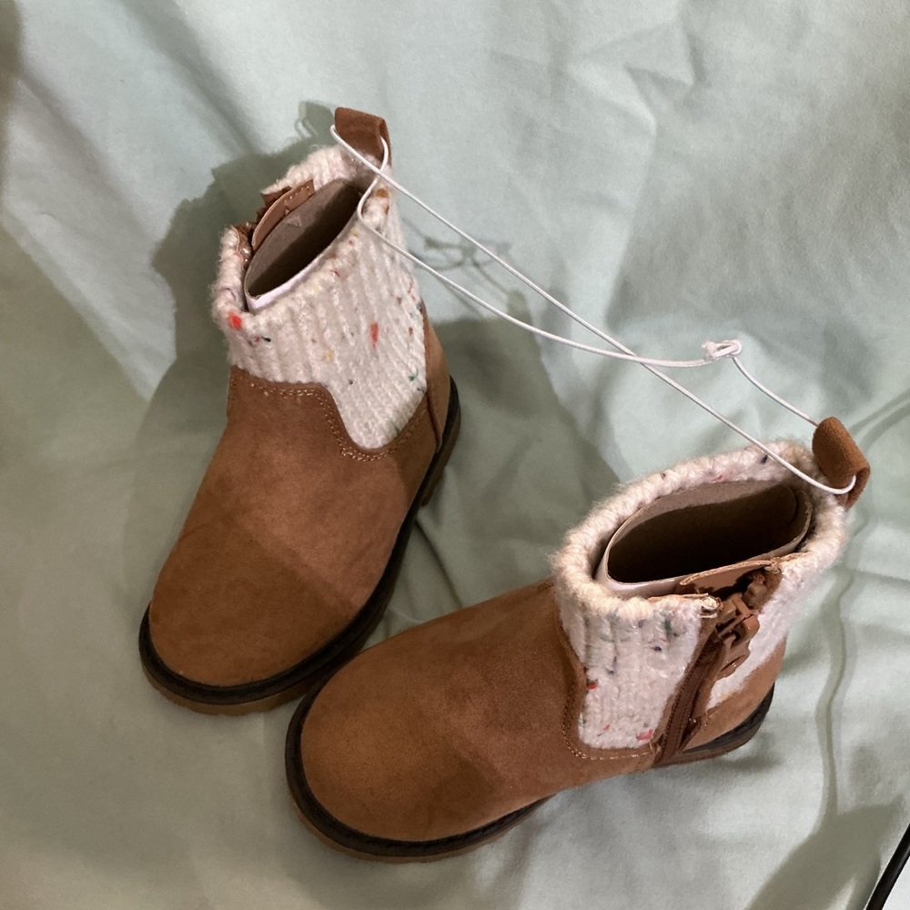 Cat & Jack Brown and Cream Kids Boots